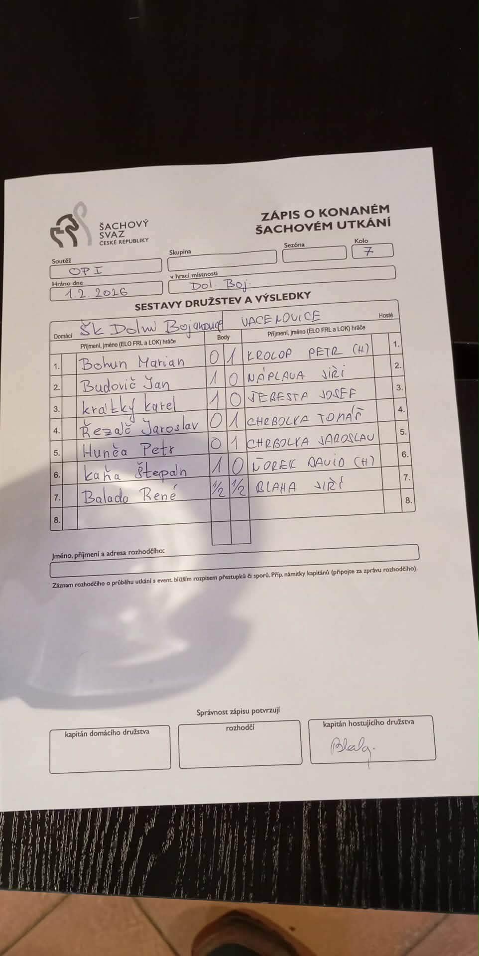 Fotografie z utkání Dolní Bojanovice - Vacenovice